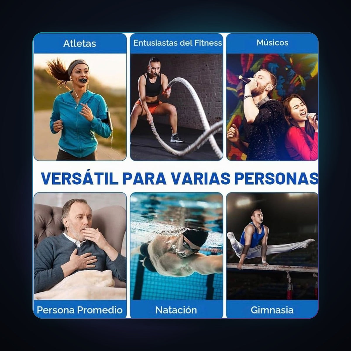 Para atletas, fitness, músicos, natación y gimnasia